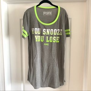 Victoria’s Secret PINK Gray Neon • L • Night Shirt